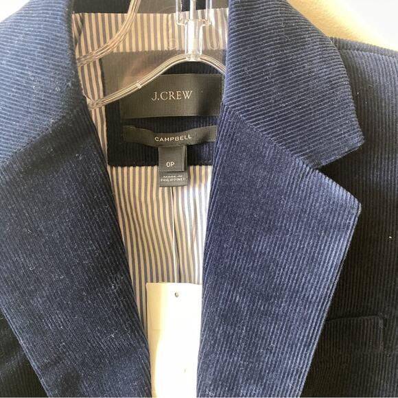 Corduroy Blazer J.Crew Campbell Blue Size 0 Petite NWT - Picture 4 of 11
